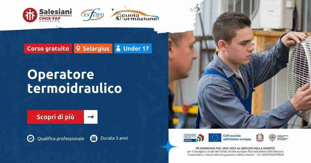 Operatore termo-idraulico in formazione a Selargius, corso gratuito per giovani under 17.